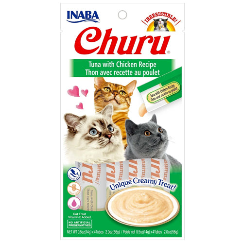 INABA Churu Purees Cat Treat Tuna with Chicken PawPawDear