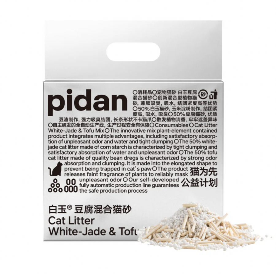 【PIDAN】Cat Litter White-Jade (Corn Starch) & Tofu Mix  - 2.4kg (Non-Flushable)