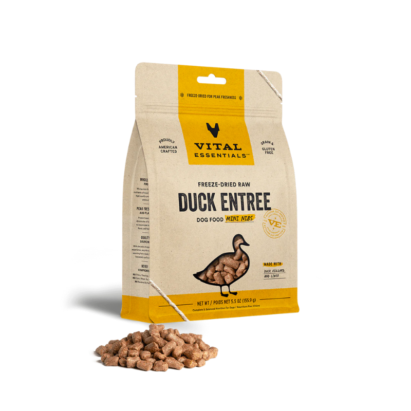 【VITAL ESSENTIALS VE】Dog Freeze-Dried Raw - Duck Dinner Mini Nibs 14 oz