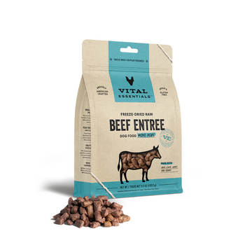 【VITAL ESSENTIALS VE】Dog Freeze-Dried Raw - Beef Dinner Mini Nibs 14 oz