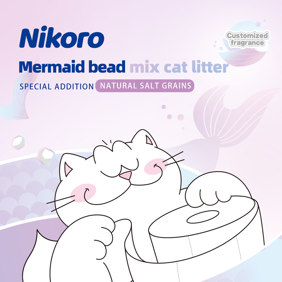 【Nikoro】Mermaid Bead Mix Tofu Cat Litter *Special Addition Natural Salt Grains - Box of 4