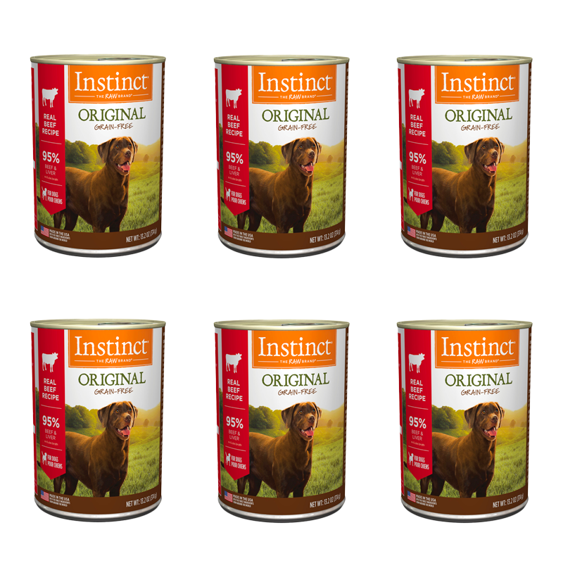 【INSTINCT】Canned Dog Food - Original Real Beef Recipe 6 x 13.2oz